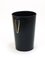 Mid-Century Black Leather & Brass Wastepaper Basket attributed to Carl Auböck, Austria, 1950s, Image 3
