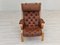 Danish Armchair in Leather, Beech & Bent Wood by Jeki Møbler 7