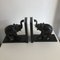 Anglo-Indian Style Elephant-Shaped Bookends in Ebony, 1890s, Set of 2 3