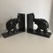 Anglo-Indian Style Elephant-Shaped Bookends in Ebony, 1890s, Set of 2 10