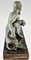 Armand Godard, Art Deco Skulptur einer Dame mit Panther, 1930, Metallskulptur 6