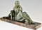 Armand Godard, Art Deco Sculpture of Lady with Panther, 1930, Metal Sculpture, Image 8