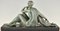 Armand Godard, Art Deco Sculpture of Lady with Panther, 1930, Metal Sculpture, Image 4