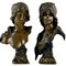 Emmanuel Villanis, Art Nouveau Busts of Mignon & Esmeralda, 1896, Bronze, Set of 2, Image 4