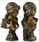 Emmanuel Villanis, Art Nouveau Busts of Mignon & Esmeralda, 1896, Bronze, Set of 2 3