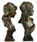 Emmanuel Villanis, Bustes Art Nouveau de Mignon & Esmeralda, 1896, Bronze, Set de 2 2