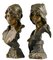 Emmanuel Villanis, Art Nouveau Busts of Mignon & Esmeralda, 1896, Bronze, Set of 2, Image 1