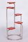 Bauhaus Chrome Flower Stand in Lacquered Wood, 1930s 2