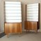 Vintage Cabinets in Walnut Wood with Crystal Shelves, 1960s, Set of 2 3