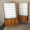 Vintage Cabinets in Walnut Wood with Crystal Shelves, 1960s, Set of 2 4