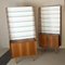 Vintage Cabinets in Walnut Wood with Crystal Shelves, 1960s, Set of 2, Image 4