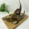 Bronze Koi Fisch auf Marmorsockel, 1930er 2