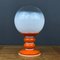 Lámpara de mesa de vidrio opalino blanco, Italia, años 70, Imagen 4
