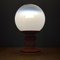 Lámpara de mesa de vidrio opalino blanco, Italia, años 70, Imagen 5