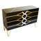Black Laminate Dresser with 3 Drawers and Brass Feet, 1980s 6