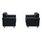 Black Leather Armchairs, 1980s, Set of 2, Image 7