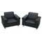 Black Leather Armchairs, 1980s, Set of 2 8