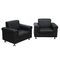 Black Leather Armchairs, 1980s, Set of 2 9