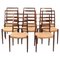 Model 82 Dining Chairs in Rosewood by Niels Otto (N. O.) Møller, Denmark, 1960s, Set of 8 1