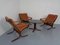 Tavolo Siesta Mid-Century e sedie in pelle di Ingmar Relling per Westnofa, anni '60, set di 4, Immagine 1