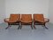 Mesa Siesta Mid-Century y sillas de cuero de Ingmar Relling para Westnofa, años 60. Juego de 4, Imagen 4
