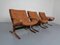 Mesa Siesta Mid-Century y sillas de cuero de Ingmar Relling para Westnofa, años 60. Juego de 4, Imagen 5