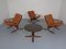 Mesa Siesta Mid-Century y sillas de cuero de Ingmar Relling para Westnofa, años 60. Juego de 4, Imagen 10