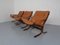 Mesa Siesta Mid-Century y sillas de cuero de Ingmar Relling para Westnofa, años 60. Juego de 4, Imagen 6
