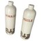 19th Century Faience Bottles with Floral Decoration, France, Set of 2 1