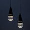 Pendant Lamps in Black Metal and Glass from Scandinavia, 1960s, Set of 2, Image 5
