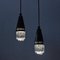 Pendant Lamps in Black Metal and Glass from Scandinavia, 1960s, Set of 2, Image 7