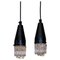 Pendant Lamps in Black Metal and Glass from Scandinavia, 1960s, Set of 2, Image 1