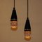 Pendant Lamps in Black Metal and Glass from Scandinavia, 1960s, Set of 2 9
