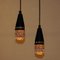 Pendant Lamps in Black Metal and Glass from Scandinavia, 1960s, Set of 2, Image 9