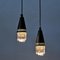 Pendant Lamps in Black Metal and Glass from Scandinavia, 1960s, Set of 2 8
