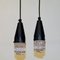 Pendant Lamps in Black Metal and Glass from Scandinavia, 1960s, Set of 2, Image 6