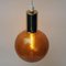 Scandinavian Amber Colored Glass Dome Pendant Lamp, 1970s 5