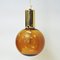 Scandinavian Amber Colored Glass Dome Pendant Lamp, 1970s, Image 2