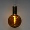 Scandinavian Amber Colored Glass Dome Pendant Lamp, 1970s 7