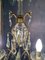 Lámpara de araña estilo francés vintage de cristal y latón, años 50, Imagen 7