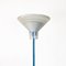 Lámpara de pie italiana moderna de metal y vidrio en azul claro, años 80, Imagen 5