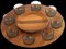 Dänische Vintage Lazy Susan aus Holz, 9 . Set 1