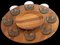 Lazy Susan Vintage en Bois, Danemark, Set de 9 4