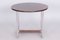 Small Bauhaus Round Oak & Chrome-Plated Steel Side Table, Czechia, 1930s, Image 3