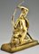 Charles Breton, Art Deco Sculpture of Diana with Bow and Fawn, 1930, Bronze 3