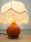 Vintage Italian Wood and Textile Table Lamp 4