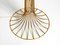 Large Metal Wire Floor Lamp with Wild Silk Shade Anodized in Gold, 1960s, Image 12
