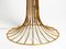 Large Metal Wire Floor Lamp with Wild Silk Shade Anodized in Gold, 1960s 13