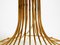 Large Metal Wire Floor Lamp with Wild Silk Shade Anodized in Gold, 1960s 10