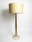 Large Metal Wire Floor Lamp with Wild Silk Shade Anodized in Gold, 1960s 2